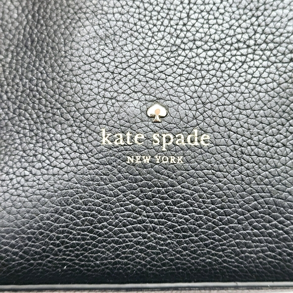 Kate Spade Black 100% Pebbled Leather Messenger 2 Way Shoulder Bag - Picture 12 of 16